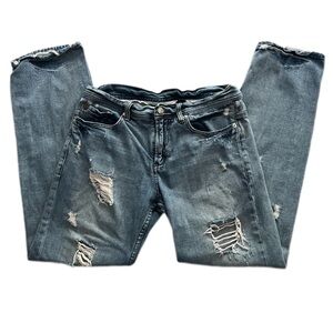 Vintage Y2K Armani Exchange AX straight leg distressed destroyed jeans, 32R GUC